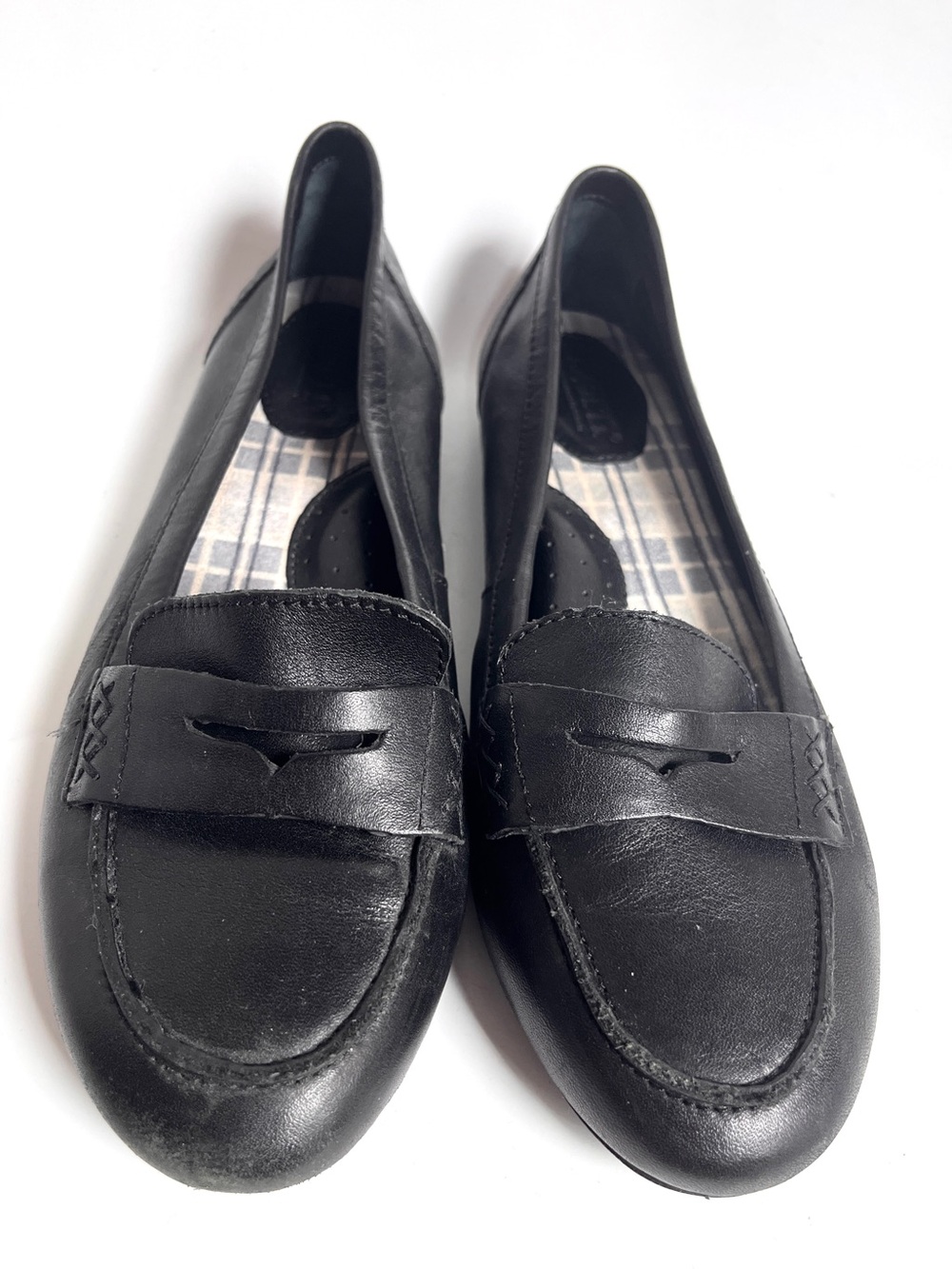 Born Black Leather Penny Loafers